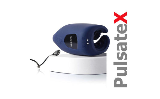 Arosum PulsateX Rechargeable Male Masturbator with Dual Shaft and Glans Action - - Masturbators and Strokers