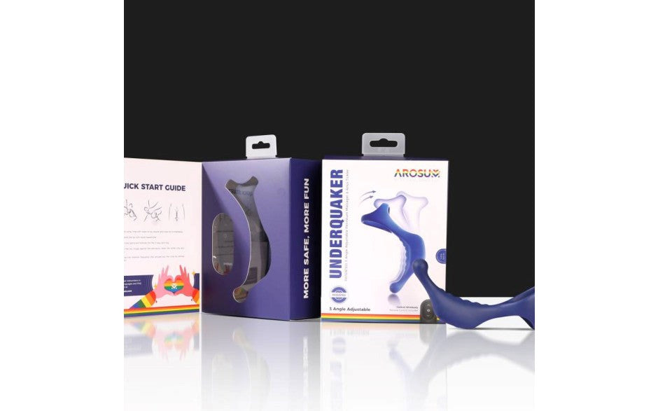 Arosum Underquaker Vibrating Anal Plug With Cock Ring & Remote Triple Stimulation - - Butt Plugs