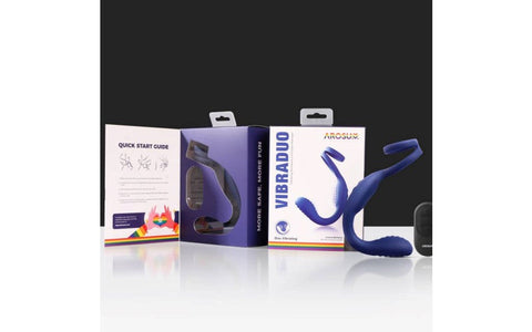 Arosum VibraDuo Vibrating Anal Probe & Perineum Stimulator With Cock Ring - Butt Plugs