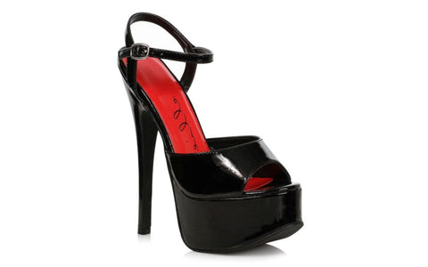 Ellie Shoes 6.5 Inch Stiletto Womens Sandal Black with Platform Design - Womens Footwear