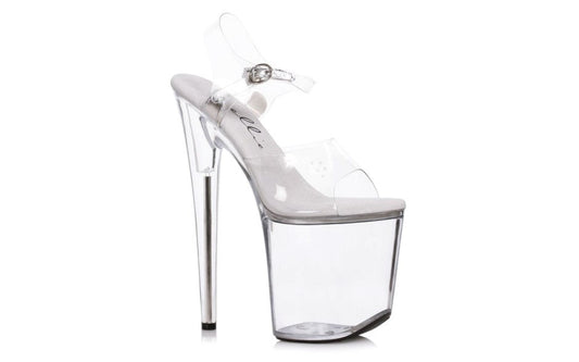 Ellie Shoes 8 Inch Platform Sandal Clear 8 Inch Clear Platform Heels - - Womens Footwear