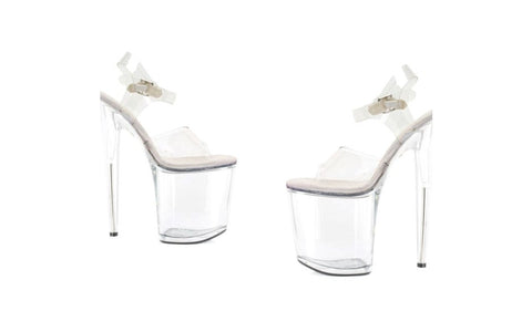 Ellie Shoes 8 Inch Platform Sandal Clear 8 Inch Clear Platform Heels - Womens Footwear