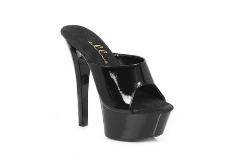 Ellie Shoes Black Slip On Sandal With 6 Inch Stilettos Premium Heels - Womens Footwear