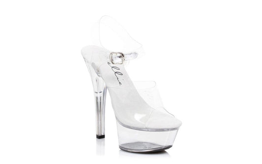 Ellie Shoes Clear Sandal With 6 Inch Stilettos Premium Transparent Heels - - Womens Footwear