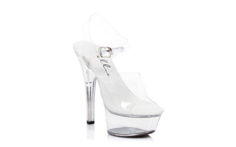 Ellie Shoes Clear Sandal With 6 Inch Stilettos Premium Transparent Heels - Womens Footwear