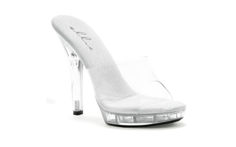 Ellie Shoes Clear Slip On Sandals with 5 Inch Heels for Adult Role Play - Womens Footwear