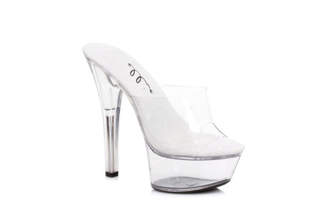 Ellie Shoes Clear Slip On Sandal with 6 Inch Stilettos Seductive Footwear - Womens Footwear