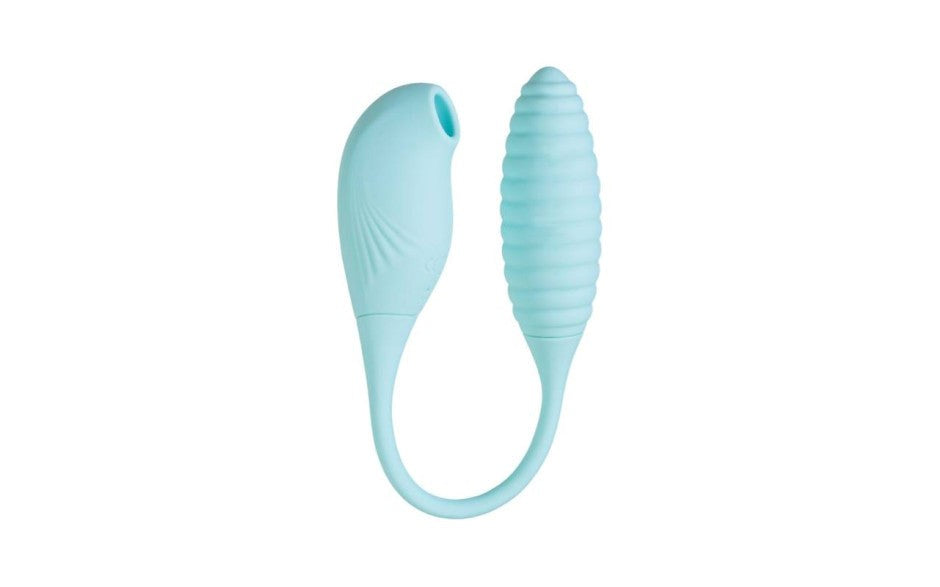 JOS Roow Vaginal and Clitoral Air Pulse Stimulator Blue Dual Motor - - Clit Ticklers and Pulsators