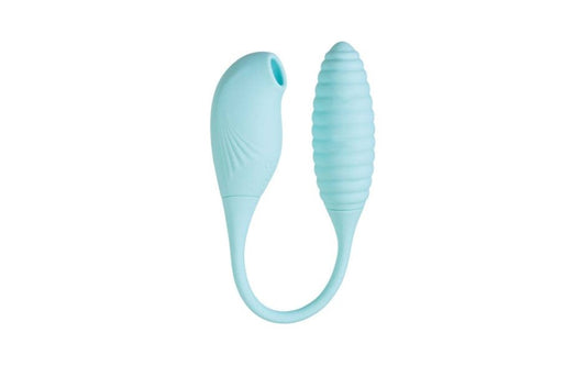 JOS Roow Vaginal and Clitoral Air Pulse Stimulator Blue Dual Motor - - Clit Ticklers and Pulsators