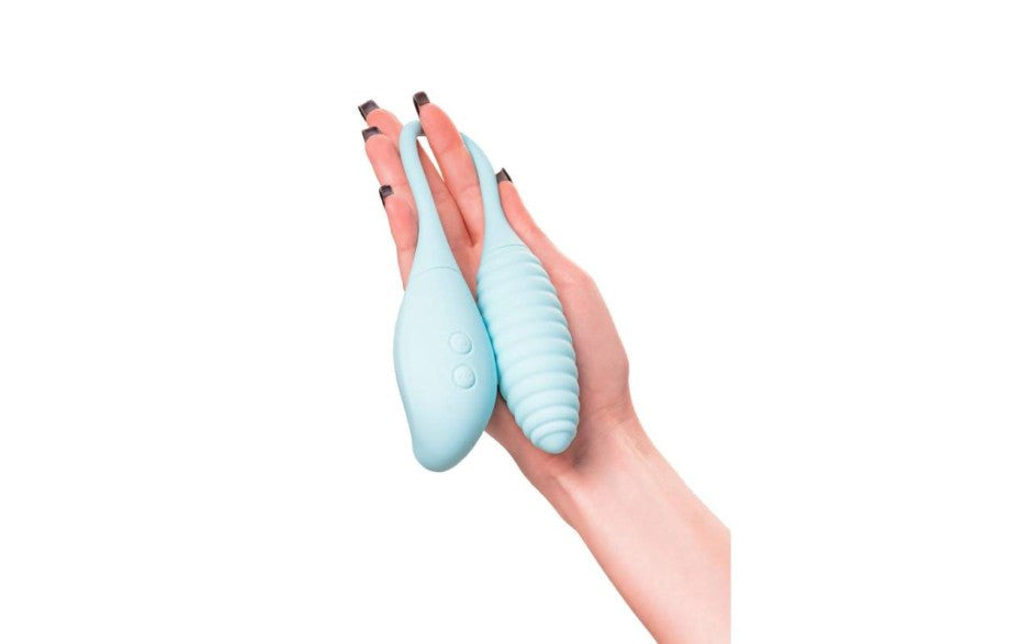 JOS Roow Vaginal and Clitoral Air Pulse Stimulator Blue Dual Motor - - Clit Ticklers and Pulsators