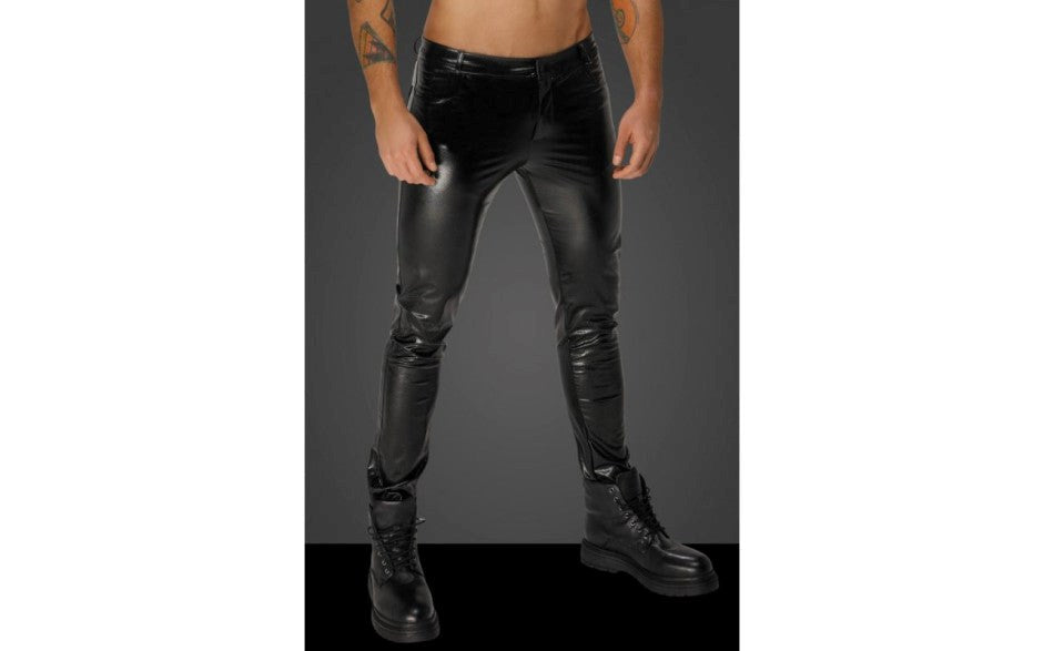 Noir Handmade Snake Wetlook Long Pants with Back Pockets Black Premium Fetish - His Fetish