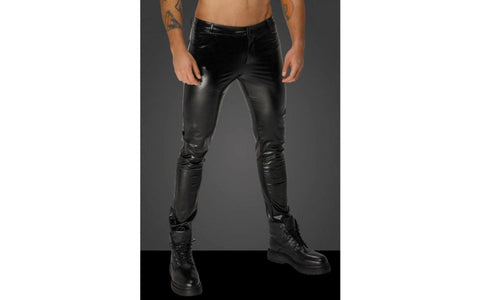 Noir Handmade Snake Wetlook Long Pants with Back Pockets Black Premium Fetish - His Fetish