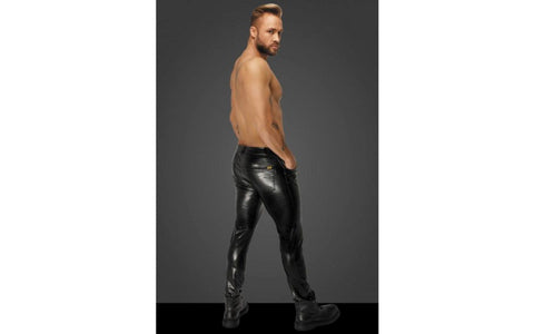 Noir Handmade Snake Wetlook Long Pants with Back Pockets Black Premium Fetish - His Fetish