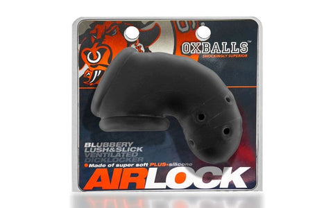 OxBalls Airlock Air Lite Vented Male Chastity Device Black Ice Ultra Light - Male Chastity