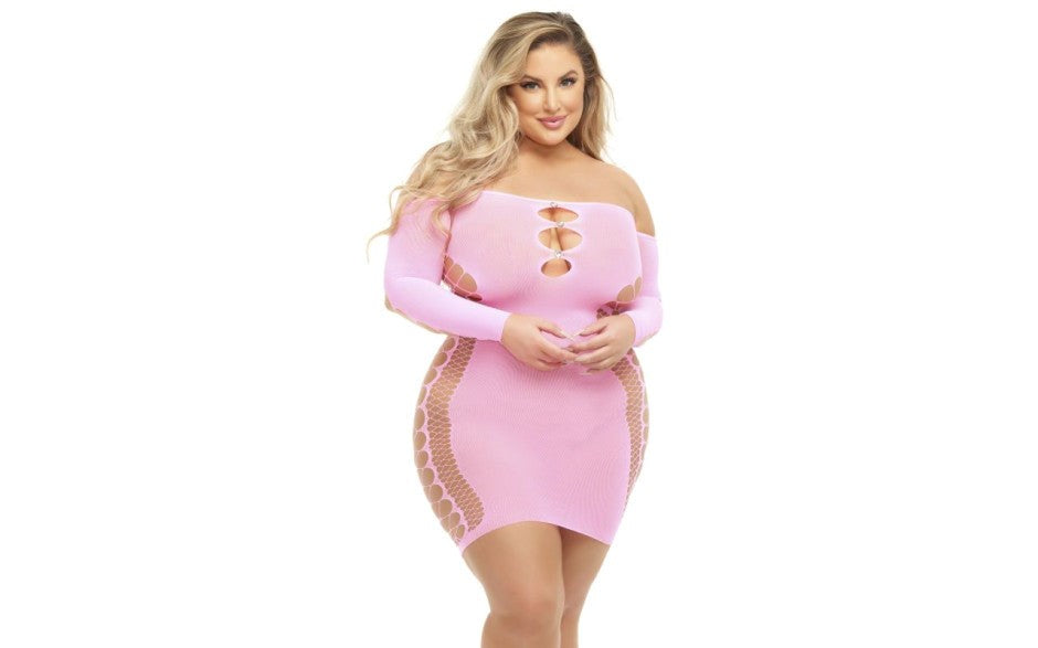 Pink Lipstick Diamond Drippin Women Dress Sparkling Evening Glamour - - Skirts And Club Wear