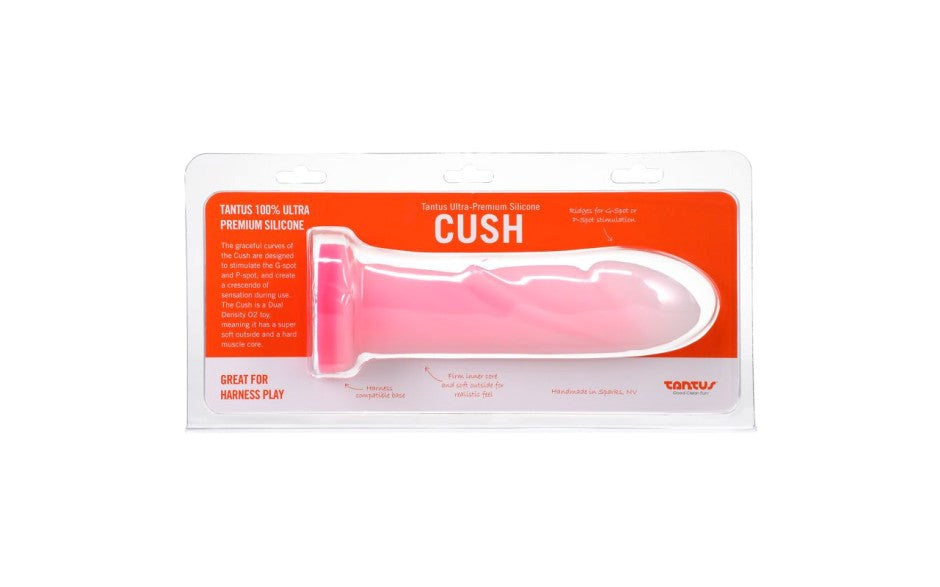 Tantus Cush Dual Density Realistic Dildo Rose Quartz Curved G Spot - - Realistic Dildos