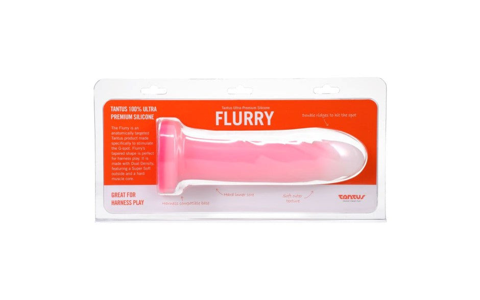 Tantus Flurry Dual Density Realistic Dildo Rose Quartz Premium Silicone - - Realistic Dildos
