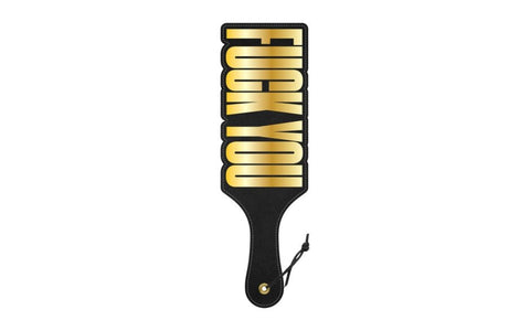 Wood Rocket Fuck You BDSM Play Paddle with Bold Statement Design - Paddles And Slappers