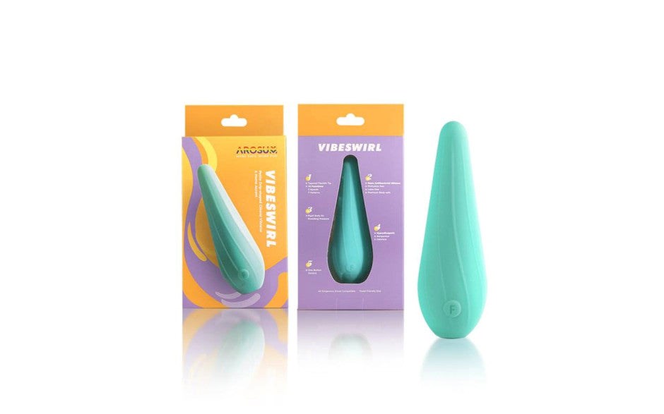 Arosum VibeSwirl Drip Shape Rechargeable Personal Vibrator Flexible Tip - - Personal Massagers