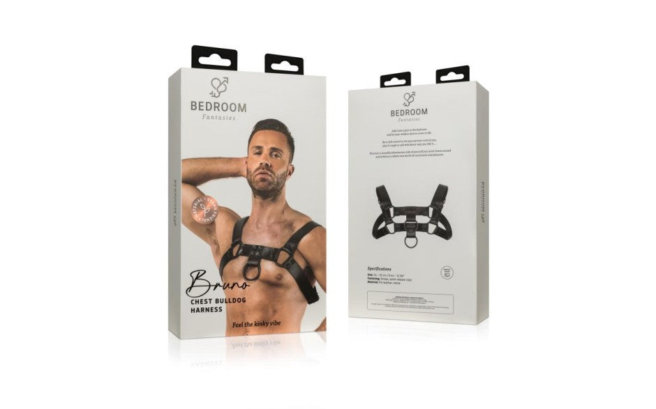 Bedroom Fantasies Bruno Fetish Play Harness Black Adjustable BDSM Restraint - - Cuffs And Restraints
