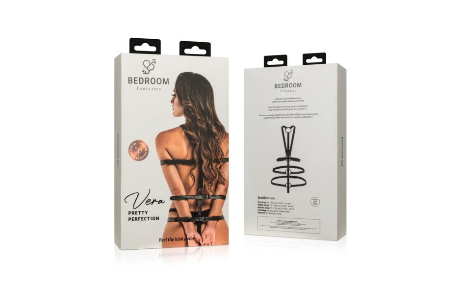 Bedroom Fantasies Vera Bondage Play Harness Black Adjustable BDSM Harness - - Cuffs And Restraints