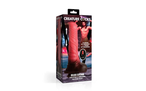XR Brands Creature Cocks Deluxe Centaur Thrusting & Vibrating Silicone Dildo - Vibrating Dildos