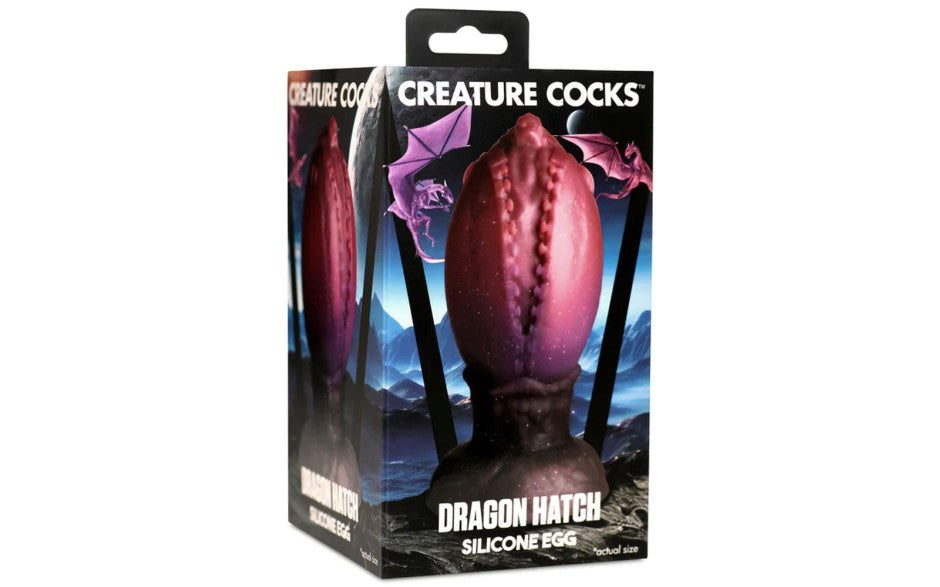 XR Brands Creature Cocks Dragon Hatch Silicone Egg Fantasy Dong Premium Dildo - - Realistic Dildos