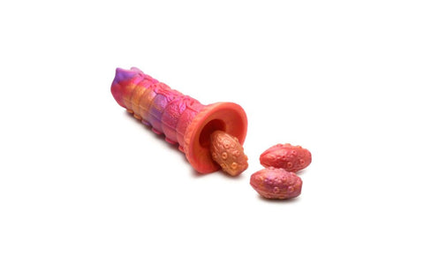 XR Brands Creature Cocks Nymphoid Ovipositor Fantasy Silicone Dildo with Eggs - Realistic Dildos