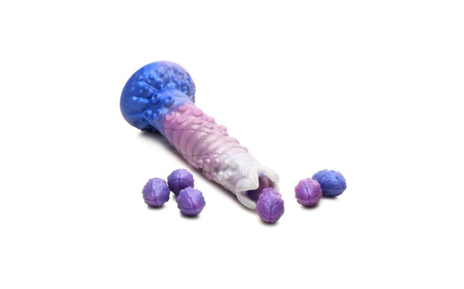 XR Brands Creature Cocks Tenta Queen Ovipositor Silicone Dildo With Eggs Fantasy - - Realistic Dildos