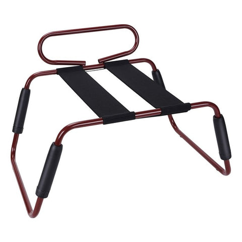 Doc Johnson Daytona Adjustable Height Sex Chair With Handle Burgundy Steel Frame - Sex Furniture