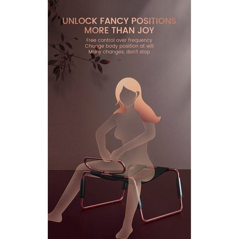Doc Johnson Daytona Adjustable Height Sex Chair With Handle Burgundy Steel Frame - Sex Furniture