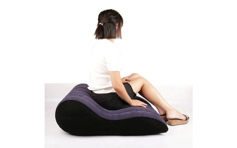 Doc Johnson Daytona Inflatable Mini Sex Positioning Mattress Large Blue Suede - Sex Furniture