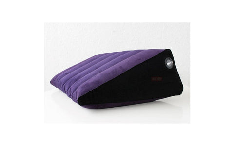 Doc Johnson Daytona Inflatable Sex Positioning Wedge Cushion Large Blue Suede - Sex Furniture