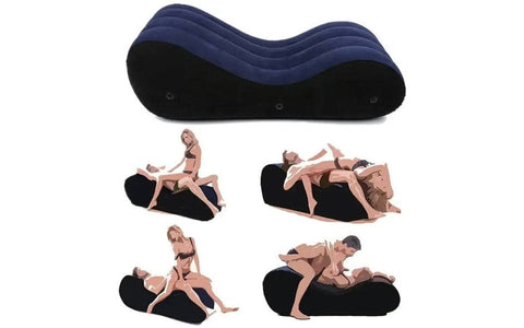 Doc Johnson Daytona Inflatable Suede Love Lounge With Handrail Large Sex Furniture - Sex Furniture