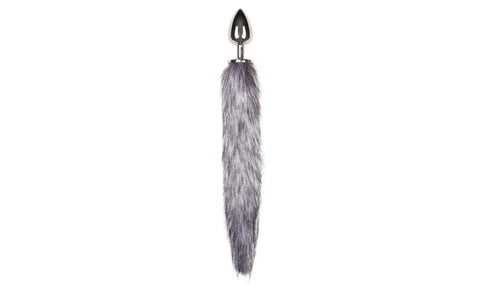 Fetish Collection Fox Tail No 4 Silver Anal Plug with Faux Fur Tail - Butt Plugs