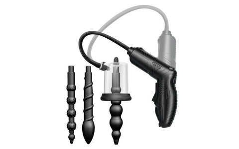 Shots Toys LuvPump Automatic RoseBud Anal Pump & 3 Plug Pro Set Suction - Penis Pumps And Stretchers