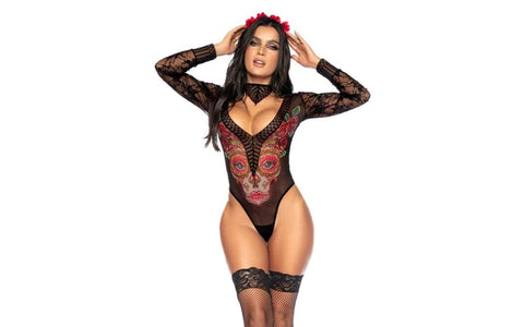 Mapale Catrina Mesh and Floral Lace Woman Bodysuit with Elegant Design - Teddies and Bodysuits