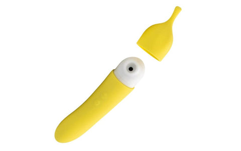 Natalies Toy Box Banana Cream Air Pulse G Spot Vibrator Dual Motor Sex Toy - Clit Ticklers and Pulsators