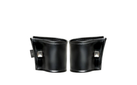 Noir Handmade Mens Wrist Wallet Pair With Hidden Zipper Black Bondage Restraints - His Fetish