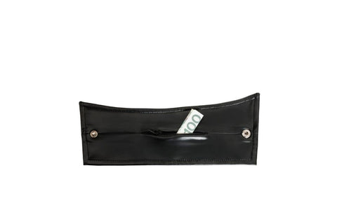 Noir Handmade Mens Wrist Wallet Pair With Hidden Zipper Black Bondage Restraints - His Fetish