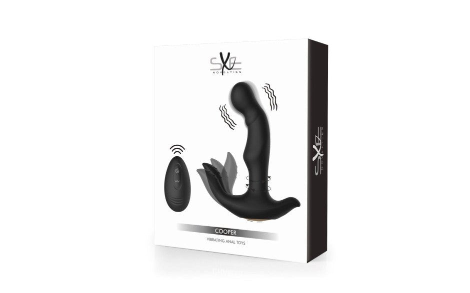 SXE Cooper Vibrating Remote Control Anal Prostate Massager Dildo Plug Dual Motor - - Prostate Toys