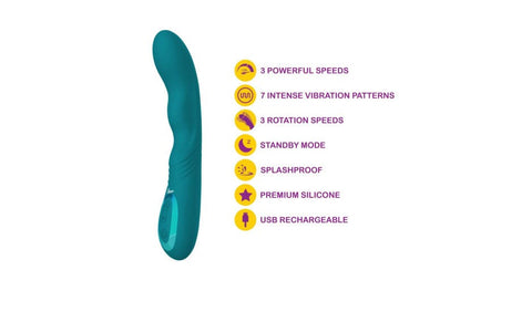 Viben Swagger Rechargeable 10 Function G Spot Vibrator Ocean Dual Motor - G-Spot Vibrators