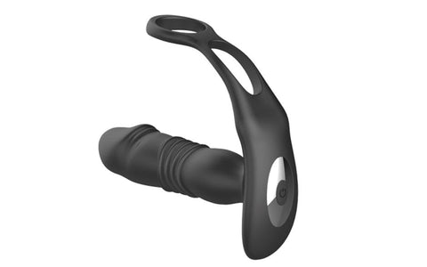 NANMA Corporation X MEN Thrusting Silicone Butt Plug With Cock Ring & Remote Dual Action - Butt Plugs