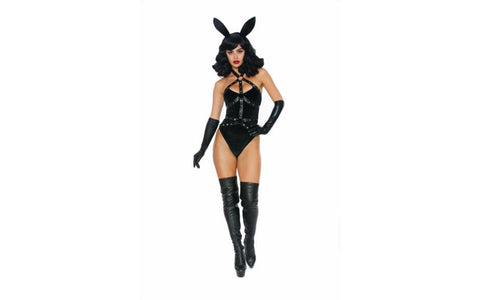 Dream Girl Lingerie Bad Girl Bunny Womens Sexy Costume with Velvet and Leather - Fancy Dress Ups