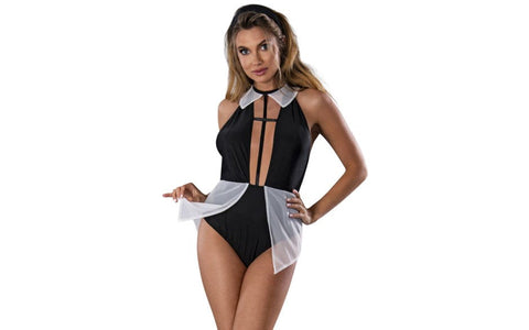 Exposed Lingerie Heaven Sent Womens Sexy Costume with Plunging Neckline - Fancy Dress Ups