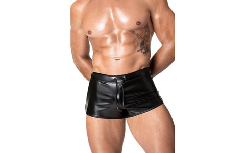 Noir Handmade Frenzy Sexy Tight Fitting Mens Shorts Form Fitting Design - His Fetish