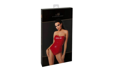 Noir Handmade Mysteria BDSM Play Corset Red with Front Zipper Access - Her Fetish