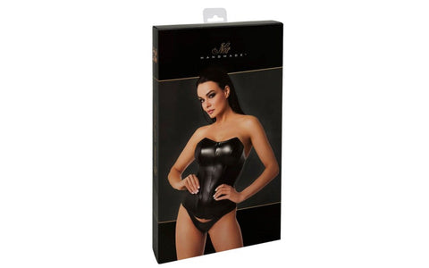 Noir Handmade Mysteria Sexy Womens Corset Black with Front Zipper Closure - Her Fetish