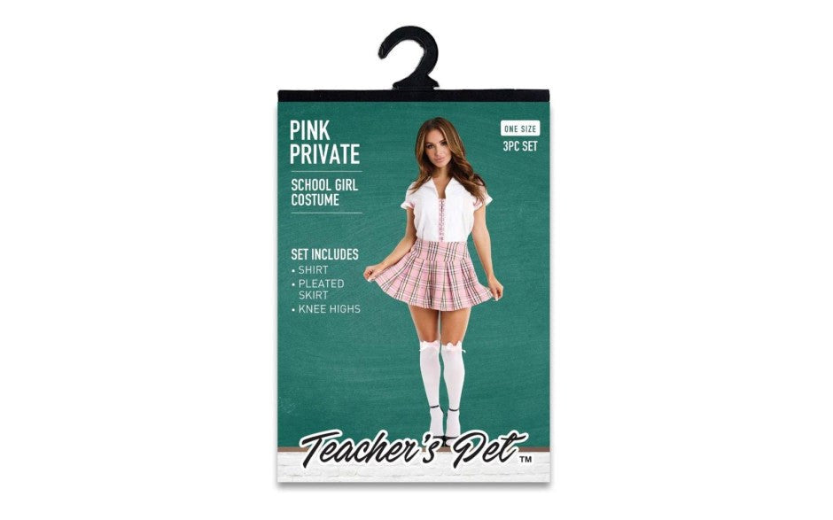 Xgen Products Teachers Pet 3 Piece Pink Private School Girl Costume Set - Fancy Dress Ups