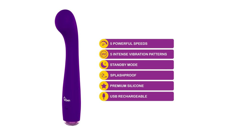 Viben Devotion 10 Functions Rechargeable G Spot Vibrator Premium Silicone - - G-Spot Vibrators